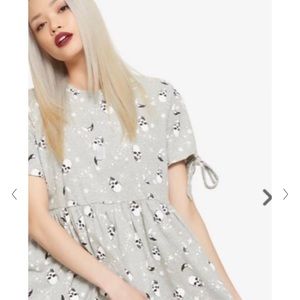 Grey skull babydoll tee shirt dress
